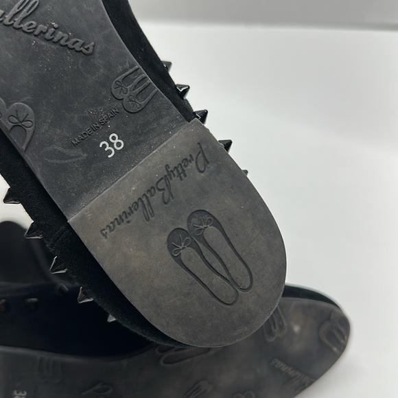 Pretty Ballerinas Boots Ankle Booties Suede Leather Studded Black Size 38 US 8 - Picture 9 of 9